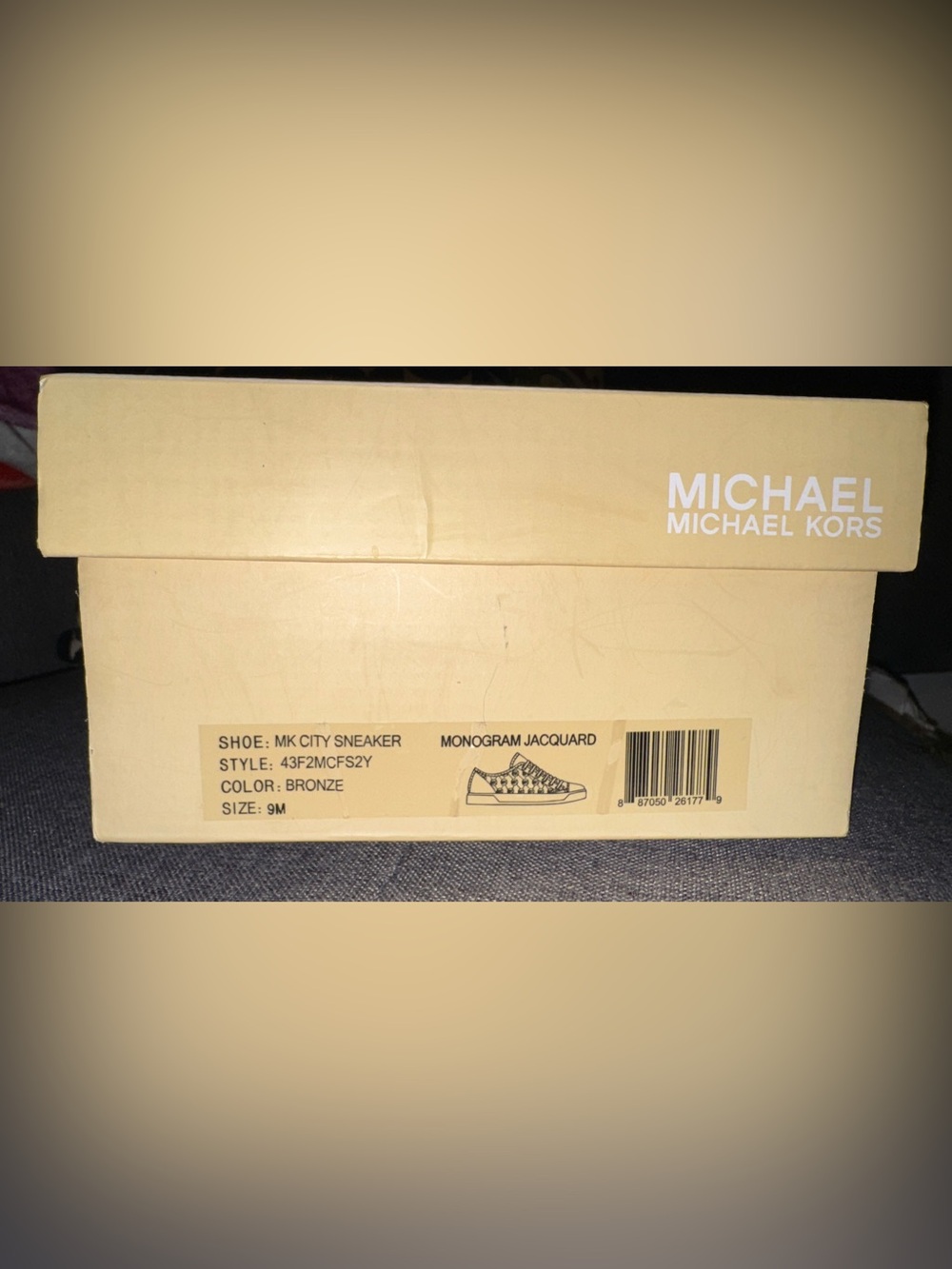 Michael Kors Beige and Brown MK Logo Lace-Up Sneakers - Picture 5 of 6